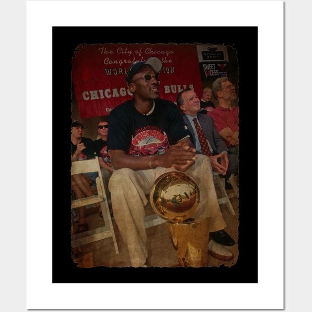 Michael Jordan, 1998 Chicago Bulls Championship Parade Vintage Wall Art by Milu Milu